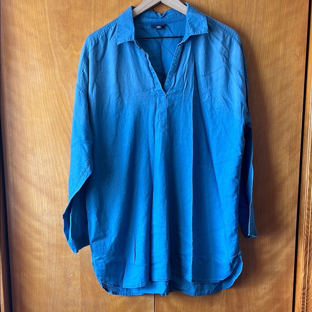 J. Jill pureJill Indigo Denim Blue Tunic Shirt Large